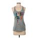 Nike Active Tank Top: Gray Graphic Activewear - Women's Size Small