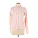 American Eagle Outfitters Long Sleeve Polo Shirt: Pink Checkered/Gingham Tops - Women's Size Large