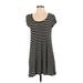 Socialite Casual Dress - Mini Scoop Neck Short sleeves: Black Print Dresses - Women's Size X-Small