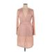 Fashion Nova Casual Dress - Mini Plunge Long sleeves: Pink Dresses - Women's Size X-Large