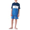 Schiesser Jungen Schlafanzug Set kurz-100% Organic Bio Baumwolle-Größe 176 Pyjamaset, Jeansblau_180994, 140