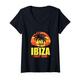 Damen Ibiza Party Crew Urlaub am Strand T-Shirt mit V-Ausschnitt