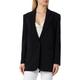 Pinko Damen Übertriebene Crepe Stretchjacke mit verdecktem Knopf Blazer, Z99_schwarz Limousine, 38