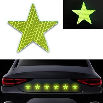 50pcs High Intensity Grade Reflective Safety Warning Tapes Stickers Self-Adhesive For Car Truck Motorcycle Boat Bike Trailer Camper Balance car Helmet Fence Bags Outdoor Star shape