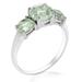 Vir Jewels 2.20 Cttw 3 Stone Green Amethyst Ring .925 Sterling Silver With Rhodium Round - Grey - 6