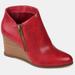 Journee Collection Journee Collection Women's Tru Comfort Foam Glam Wedge Bootie - Red - 6.5