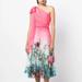 Marchesa Notte Asymmetrical Tiered Gown - Pink - Pink - 12