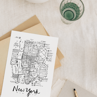 Art By Aleisha New York City Neighborhood Map Print - 11"X14"