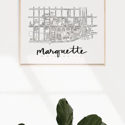 Art By Aleisha Marquette University Campus Map Print - 12" X 16"