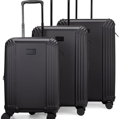 Badgley Mischka Luggage Evalyn 3 Piece Expandable Classy Luggage Set - Black