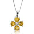 Vir Jewels 1.10 Cttw Pendant Necklace, Citrine Pendant Necklace For Women In .925 Sterling Silver with Rhodium, 18" Chain, Prong Setting - Grey