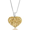 Vir Jewels Pendant Necklace, Yellow Gold-Plated Silver Heart Pendant Necklace For Women With 18" Chain, Size 3/4" - Gold