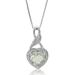 Vir Jewels 1 Cttw Pendant Necklace, Green Amethyst Heart Pendant Necklace For Women in .925 Sterling Silver With Rhodium, 18" Chain, Prong Setting - Grey