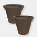 Sunnydaze Decor Sunnydaze Crozier Outdoor Double-Walled Flower Pot Planter - Rust - 16" - Brown - 4-PACK