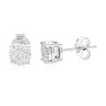 Vir Jewels 1/8 cttw Stud Earrings For Women, Round Lab Grown Diamond Stud Earrings In .925 Sterling Silver, Prong Setting - 6 mm H x 6 mm W - Grey