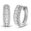 Vir Jewels 1 Cttw Diamond Hoop Earrings For Women, Round Lab Grown Diamond Earrings In .925 Sterling Silver, Prong Setting - 2/3" H x 1/4" W - Grey