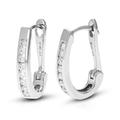 Vir Jewels 1/4 Cttw Diamond Hoop Earrings For Women, Round Lab Grown Diamond Earrings In .925 Sterling Silver, Channel Setting - 15 mm H x 3 mm W - Grey