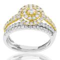 Vir Jewels 1 1/2 cttw Diamond Wedding Engagement Ring Set 14K White Yellow Gold Halo - Yellow - 6