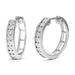 Vir Jewels 1/8 cttw Diamond Hoop Earrings For Women, Round Lab Grown Diamond Earrings In .925 Sterling Silver, Prong Setting - 16 mm H x 3 mm W - Grey