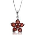 Vir Jewels 1.60 Cttw Pendant Necklace, Garnet Pear Shape Pendant Necklace For Women In .925 Sterling Silver With Rhodium, 18" Chain, Prong Setting - Grey