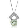 Vir Jewels 1.20 Cttw Pendant Necklace, Green Amethyst Pendant Necklace 18" Chain, Prong Setting - L 0.50" x W 0.40" - Grey