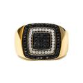Haus of Brilliance Men's 14K Yellow Gold Plated .925 Sterling Silver 3/4 Cttw White and Black Diamond Ring Band (Treated Black, I-J Color, I2-I3 Clarity) - Size 11 - Gold - 11