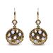 Haus of Brilliance 18K Yellow Gold 1 2/3 Cttw Diamond And Blue Sapphire Bezel Set Gemstone Cluster Medallion Dangle Earrings - Brown And G-H Color, SI1-SI2 Clarity - Yellow