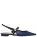 Madison Maison Denim Leather Slingback Flat Sandals - Blue - 39.5