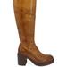 Madison Maison Brown Leather Platform Knee High Boot - Brown - 37