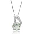 Vir Jewels 1.20 Cttw Pendant Necklace, Green Amethyst Pendant Necklace 18" Chain, Prong Setting - L 0.50" x W 0.30" - Grey