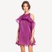 ONE33 SOCIAL The Tristan Fuchsia Chiffon Ruffle Mini Dress - Purple