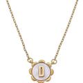 Canvas Style Juliette Mother of Pearl Scalloped Initial Necklace - Gold - LETTER: D