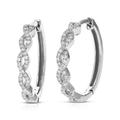 Vir Jewels 1/4 Cttw Diamond Hoop Earrings For Women, Round Lab Grown Diamond Earrings In .925 Sterling Silver, Channel Setting - 18 mm H x 3 mm W - Grey