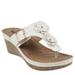 GC SHOES Narbone White Wedge Sandals - White - 8