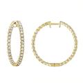 Vir Jewels 2 Cttw Diamond Inside Out Hoop Earrings 14K Yellow Gold Round Prong 1.25" - Yellow