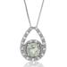 Vir Jewels 0.80 Cttw Pendant Necklace, Green Amethyst Pendant Necklace For Women In Brass With Rhodium Plating, 18" Chain, Prong Setting - Grey