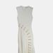 Alexander Mcqueen Alexander Mcqueen Women's Ivory / Gold Eyelet Knitted Midi Dress - White - S