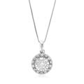 Vir Jewels 1/8 cttw Diamond Pendant Necklace For Women, Lab Grown Diamond Round Pendant Necklace In .925 Sterling Silver With Chain - 14 mm x 9 mm - Grey