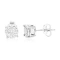 Vir Jewels 1/4 Cttw Stud Earrings For Women, Round Lab Grown 38 Diamond Stud Earrings - 7 mm H x 7 mm W - Grey