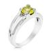 Vir Jewels 1/2 Cttw Lemon Quartz Ring .925 Sterling Silver With Rhodium Round Shape 6 mm - Grey - 7