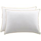 Cheer Collection Goose Down Alternative Striped Pillow - Set of 2 - White - STANDARD