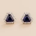Juvetti Jewelry Diana Earrings In Blue Sapphire And Diamond - Blue