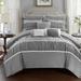 Chic Home Design Wanda 10 Piece Comforter Set Complete Bed In A Bag Pleated Ruched Ruffled Bedding - Grey - QUEEN