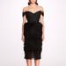 Marchesa Notte Sprinkled Midi Dress - Black - 12