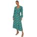 Principles Womens/Ladies Floral Wrap Midi Dress - Wine - Blue - 10