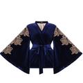 KÃ‚femme Mini Glorious Velvet Kimono - Blue - XS/S