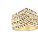 Haus of Brilliance 10K Yellow Gold Plated .925 Sterling Silver 1 1/2 Cttw Diamond Channel Band - Champagne Color, I2-I3 Clarity - Ring Size 8 - Yellow - 8