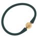 Canvas Style Bali 24K Gold Plated Ball Bead Silicone Bracelet In Hunter Green - Green