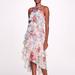 Marchesa Notte Aquarelle Midi Dress - Ivory Multi - White - 12