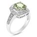 Vir Jewels 1 Cttw 7MM Green Amethyst Ring .925 Sterling Silver With Rhodium Cushion Cut - Grey - 9